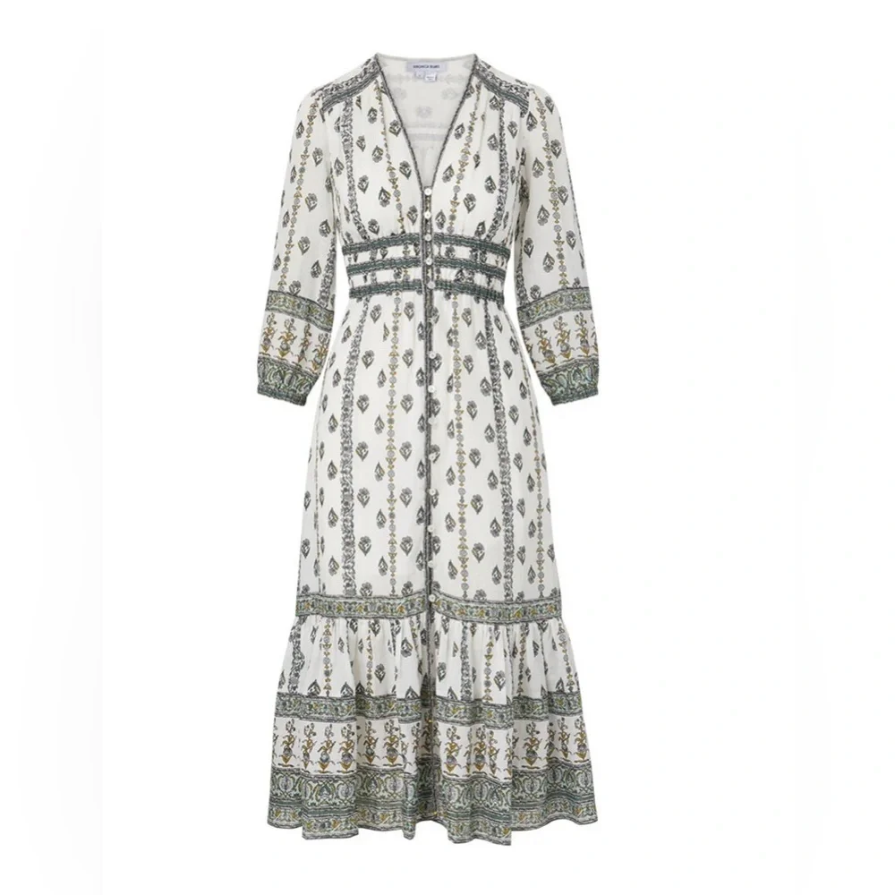 Veronica Beard Castella Floral Boho Midi Dress - Picture 5 of 16